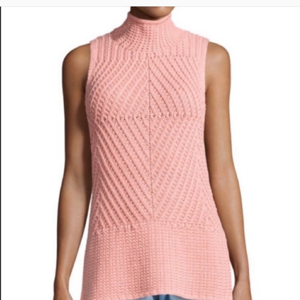 Alice and Olivia Abbott Pink Sleeveless‎ Knit Sweater